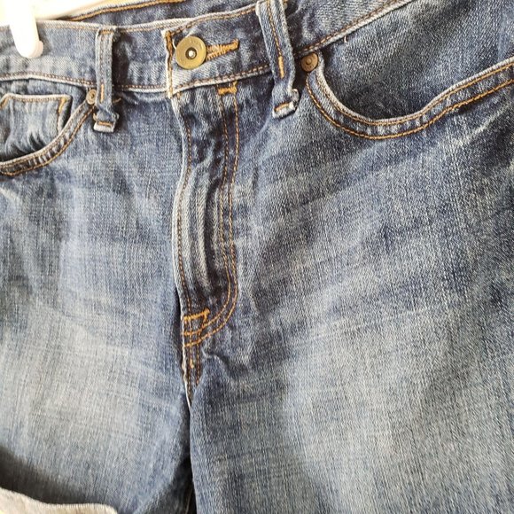 Calvin Klein Blue Jean Shorts With Rolled Hem - Picture 2 of 13